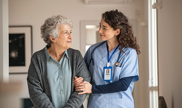 Nurse with resident